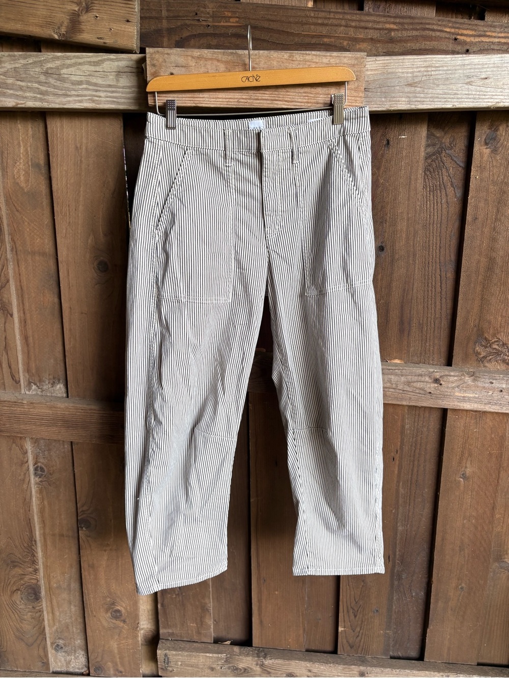 GAP Black and White Striped Barrel Jeans
